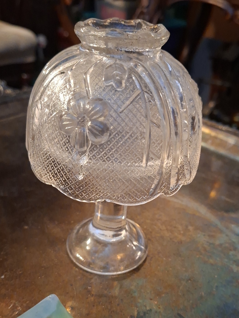 Vintage Tiara Glass Fairy Lamp